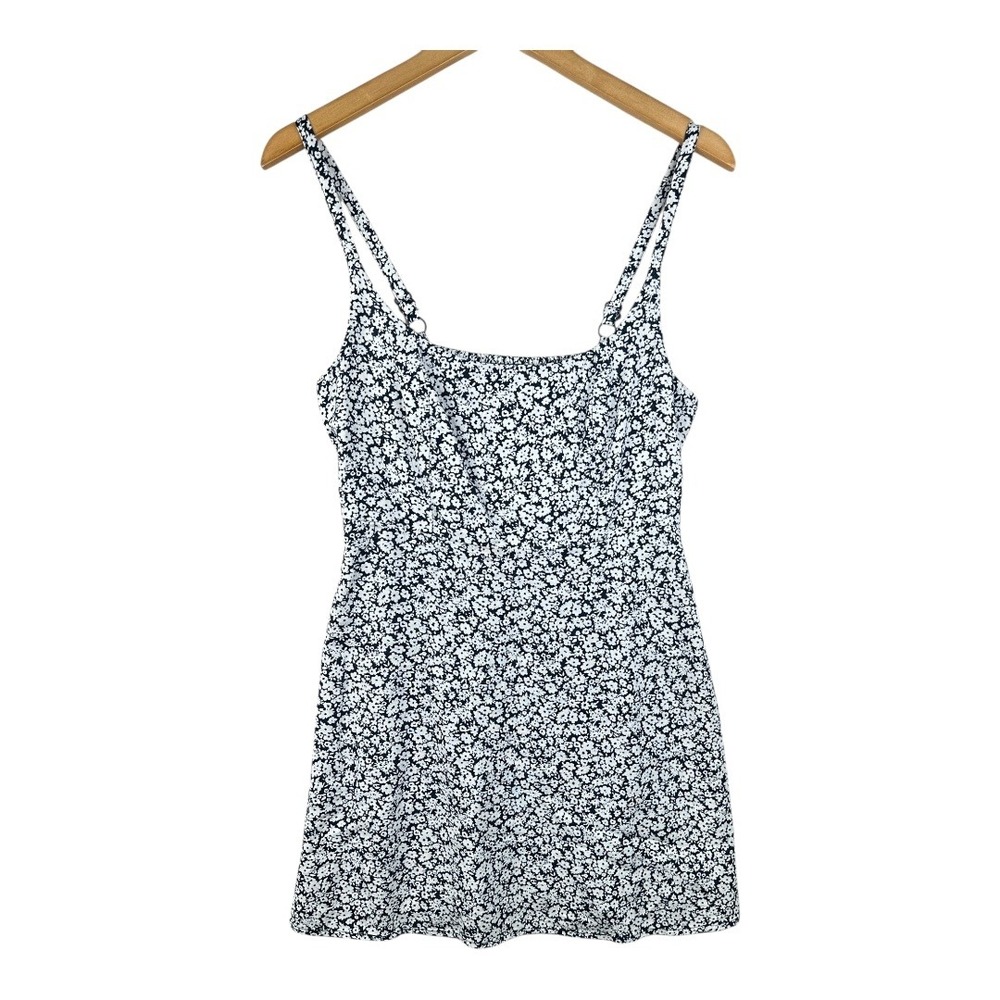 New Old Navy Strappy Smocked Floral Dress size Small Petite White/Blue